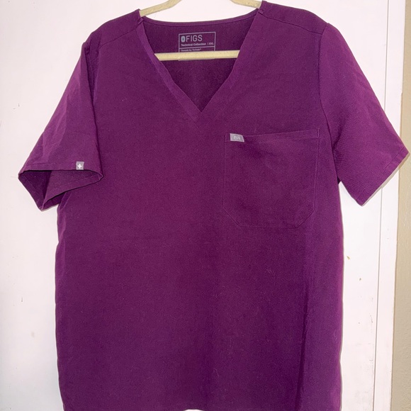 Figs Catarina Scrub Top- Deep Purple - Picture 2 of 7